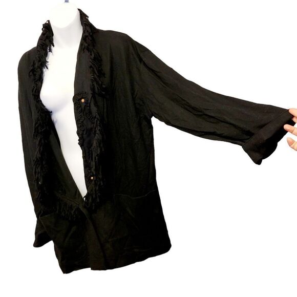 2/$20 Vintage 90s Heritage House 100% Wool black cardigan - Picture 1 of 8
